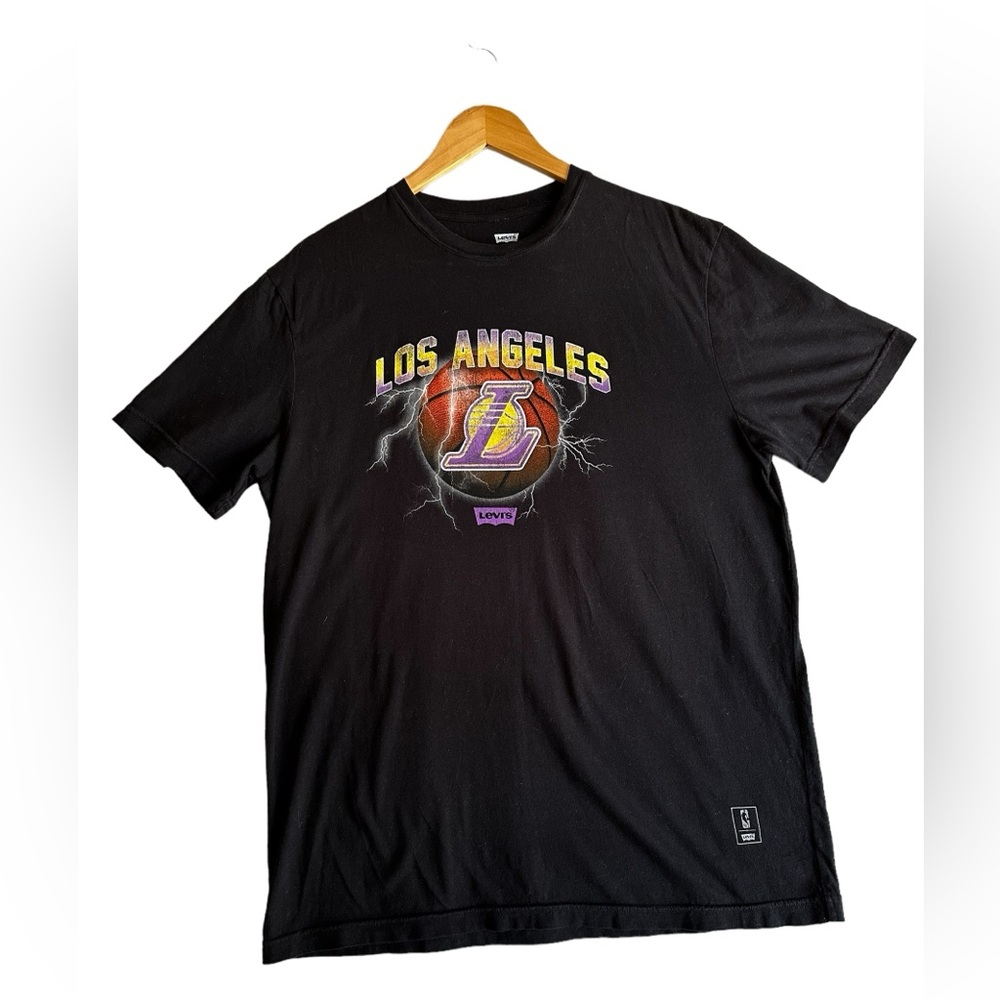 LEVI’S NBA SHORT SLEEVE T- SHIRT BLACK SIZE L - Picture 1 of 7